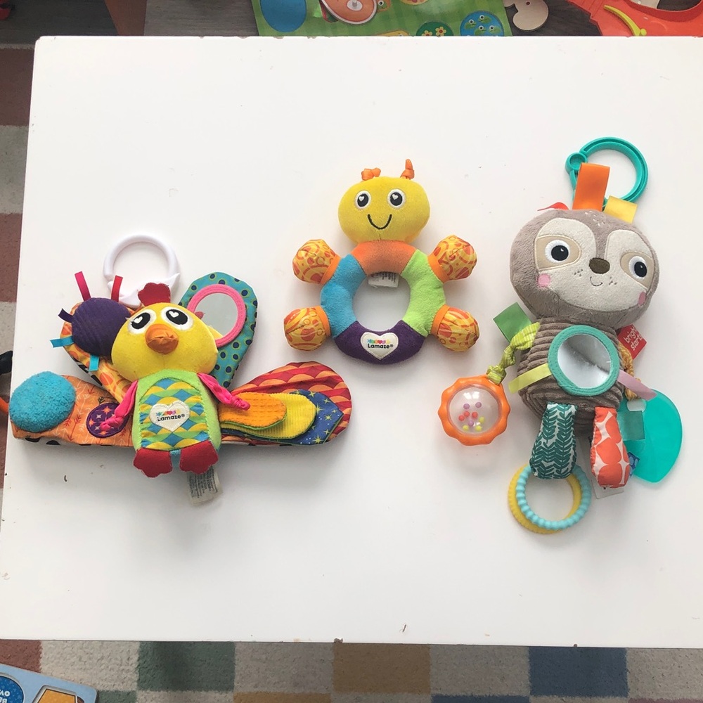 🎃 Lamaze Peacock, Caterpillar and Sloth Plush Activity Toy Set